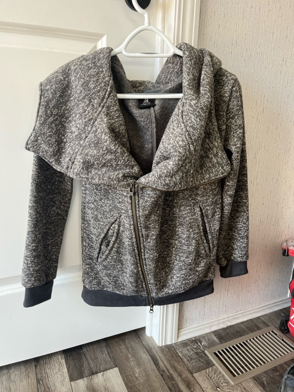 Women's Gray Zip-Front Cozy Sweater